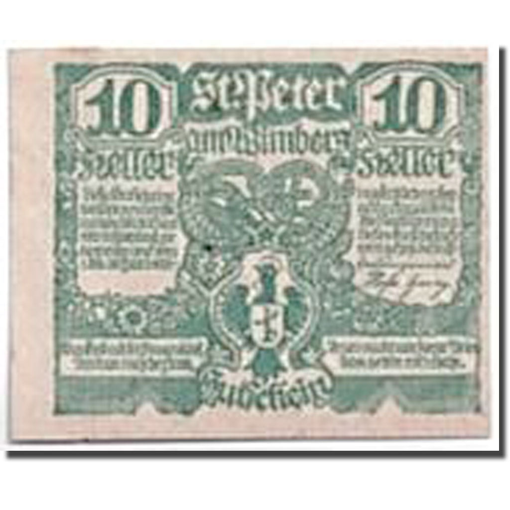 Banknote, Austria, St Peter am Wimberg, 10 Heller, personnage, UNC(63), Mehl:926