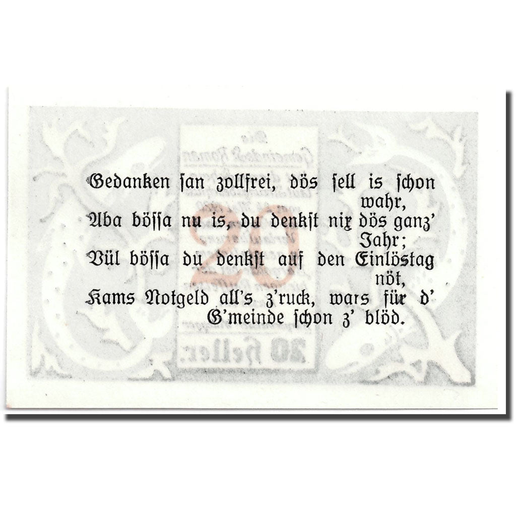 Banknote, Austria, St Roman, 20 Heller, Animaux, 1920, 1920-05-24, UNC(63)