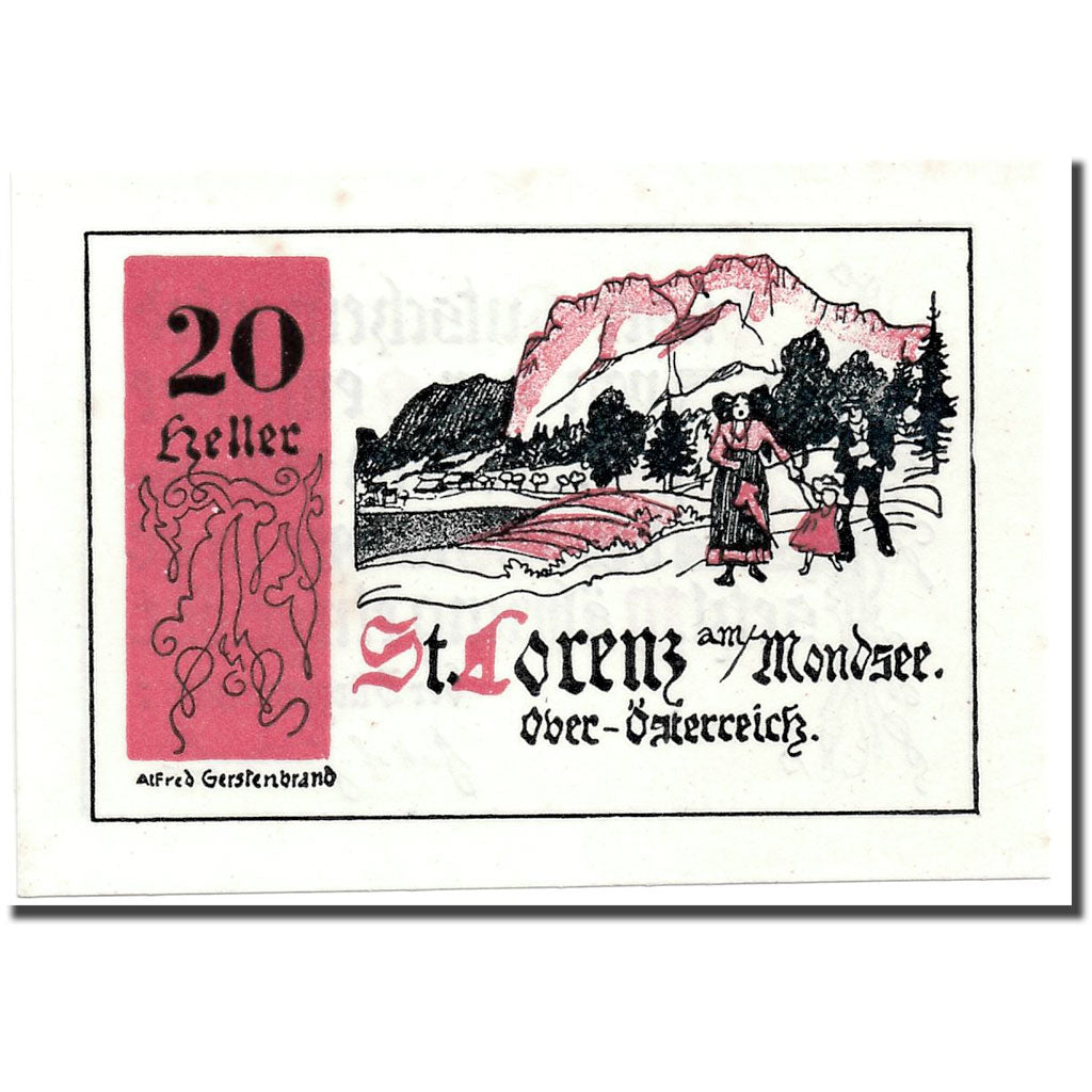 Banknote, Austria, St Lorenz, 20 Heller, paysage, UNC(63), Mehl:904