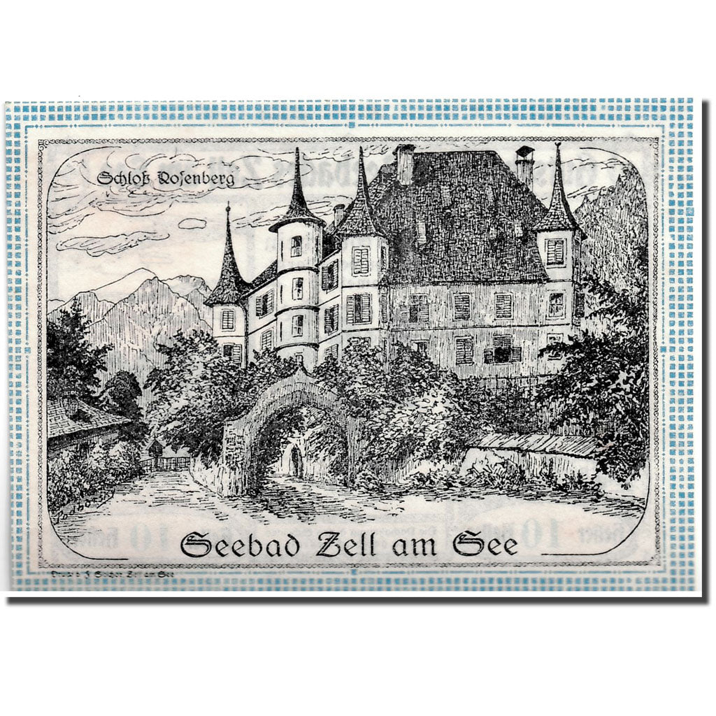 Banknote, Austria, Seebades Zell Am See, 10 Heller, château, 1920, 1920-06-01