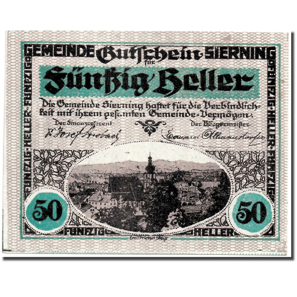 Banknote, Austria, Sierning, 50 Heller, paysan, 1920, 1920-03-20, UNC(63)
