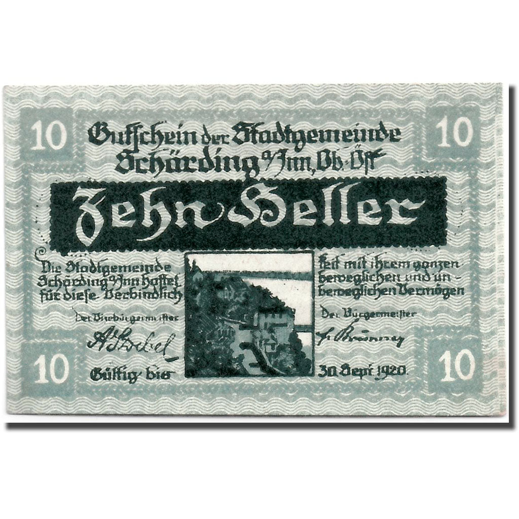 Geldschein, Österreich, Schärding, 10 Heller, drapeau, 1920, 1920-03-13, UNZ-