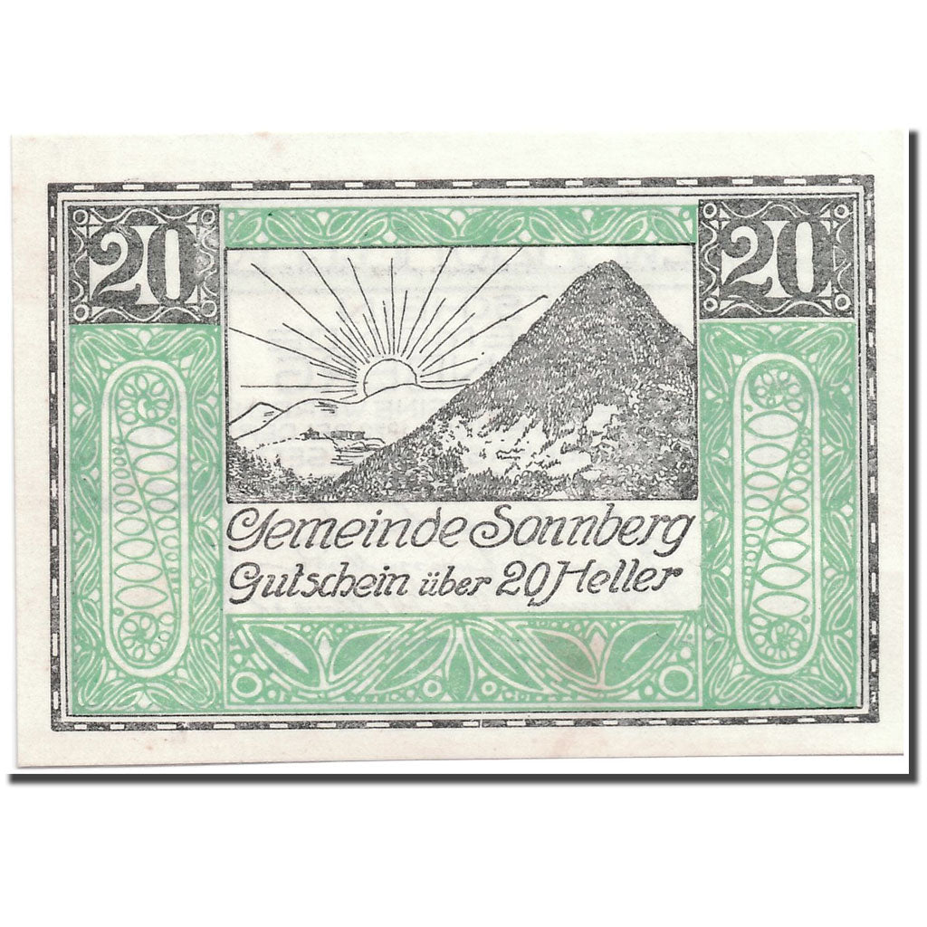 Banknote, Austria, Sonneberg, 20 Heller, paysage, 1920, 1920-07-08, KM:1004