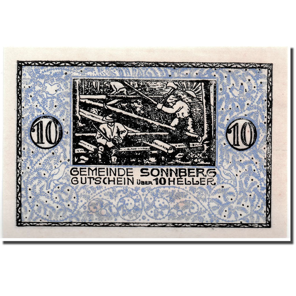 Banknote, Austria, Sonneberg, 10 Heller, paysage, 1920, 1920-07-08, KM:1004