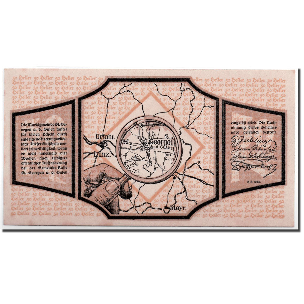 Banknote, Austria, St Georgen, 50 Heller, carte, UNC(63), Mehl:886 I