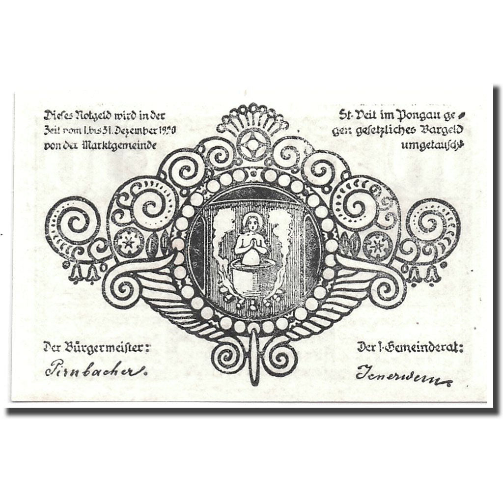 Geldschein, Österreich, St Viet im Pongau, 10 Heller, Ecusson, 1920