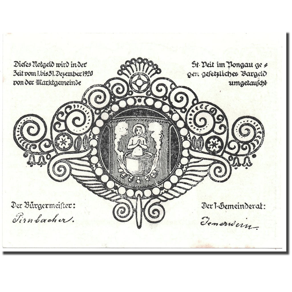 Banknote, Austria, St Viet im Pongau, 50 Heller, Ecusson, 1920, 1920-08-01