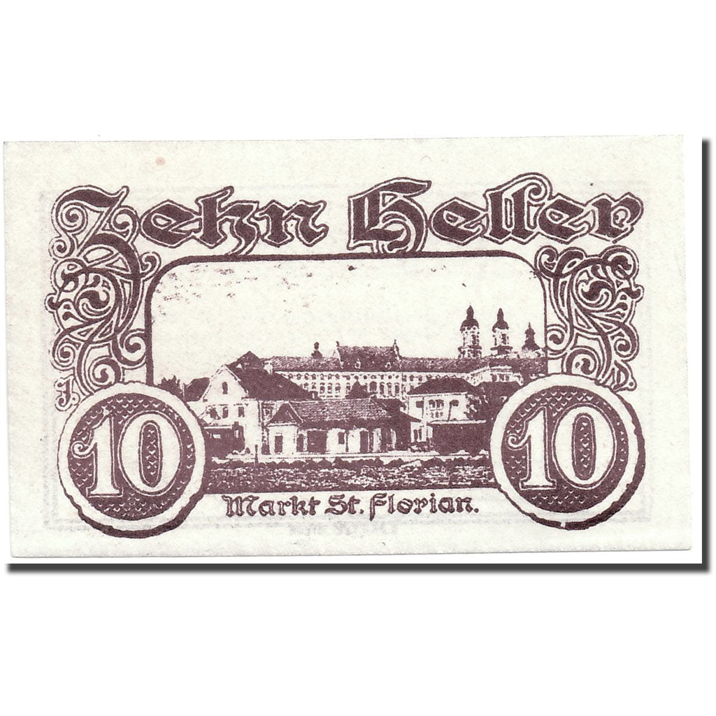 Geldschein, Österreich, St Florian, 10 Heller, château, 1920, 1920-03-15