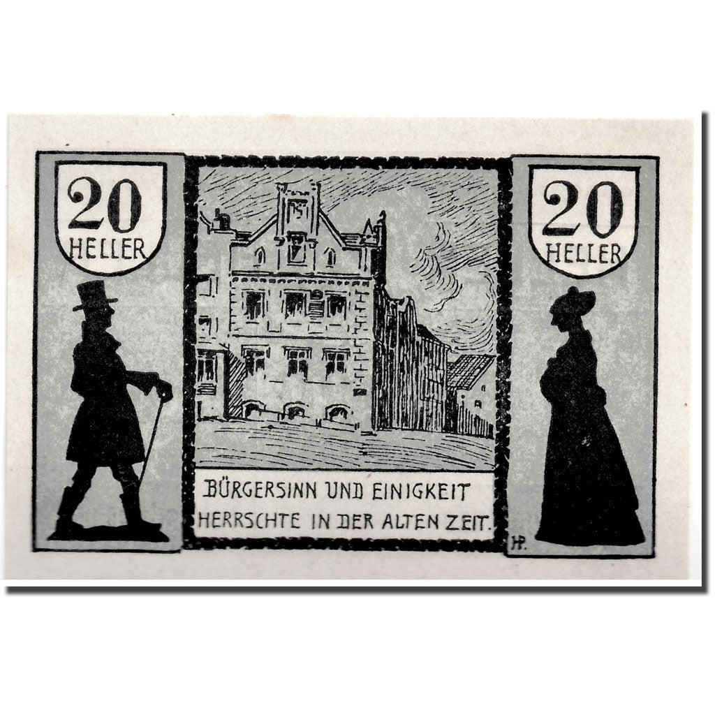 Banconote, Austria, Schärding, 20 Heller, paysage, 1920, 1920-04-30, SPL