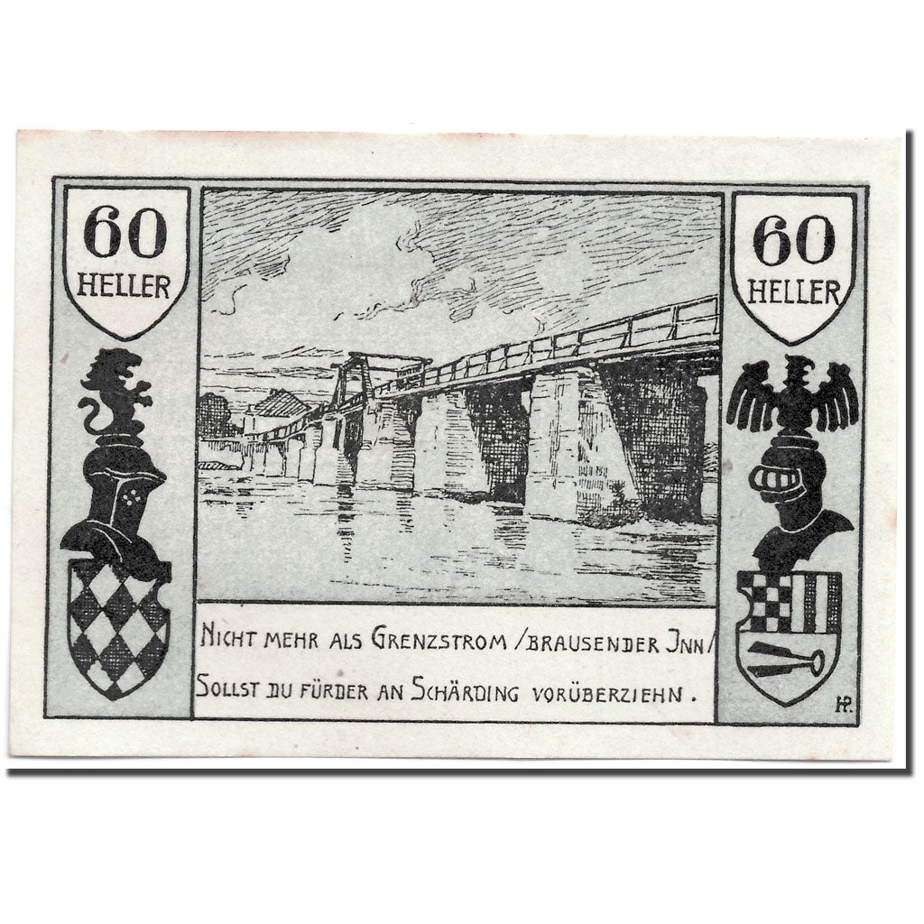 Banknote, Austria, Schärding, 60 Heller, pont, 1920, 1920-04-30, UNC(63)