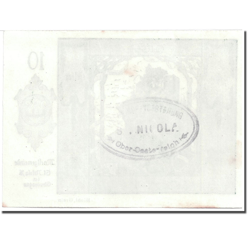 Banconote, Austria, St Nikola ad Donau, 10 Heller, paysage, SPL, Mehl:914 I