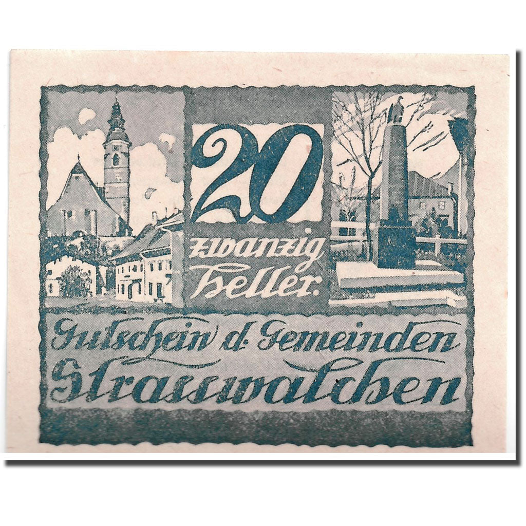 Geldschein, Österreich, Strasswalchen, 20 Heller, paysage, 1920, 1920-04-24