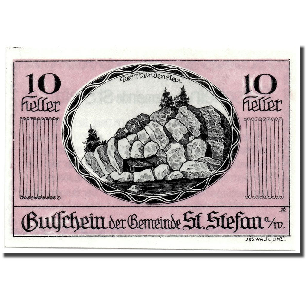 Banknote, Austria, St Stefan, 10 Heller, paysage, 1920, 1920-06-13, UNC(63)