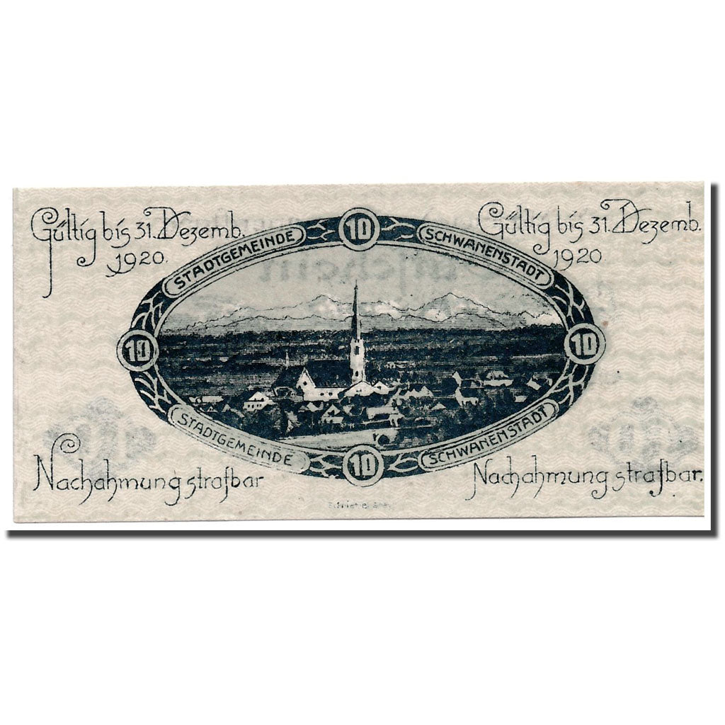 Geldschein, Österreich, Schwanenstadt, 10 Heller, paysage, UNZ-, Mehl:977 I