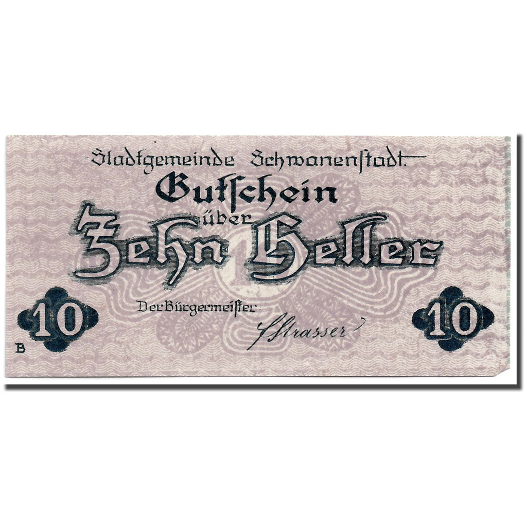 Geldschein, Österreich, Schwanenstadt, 10 Heller, paysage 1, UNZ-, Mehl:977 I