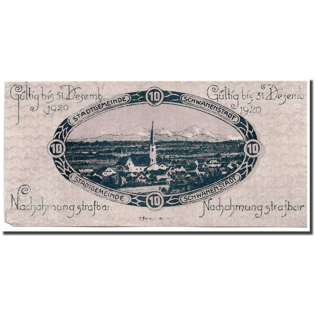 Geldschein, Österreich, Schwanenstadt, 10 Heller, paysage 1, UNZ-, Mehl:977 I