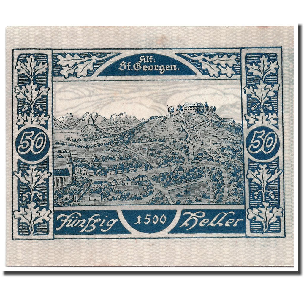 Geldschein, Österreich, St Georgen im Attergau, 50 Heller, paysage, 1920