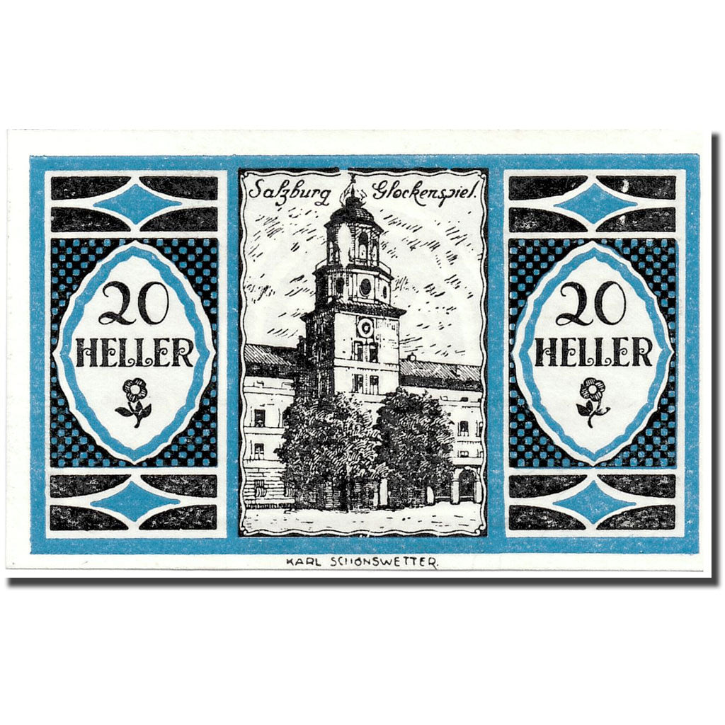 Banknote, Austria, Salzburg, 20 Heller, Eglise, 1920, UNC(63), Mehl:862 I