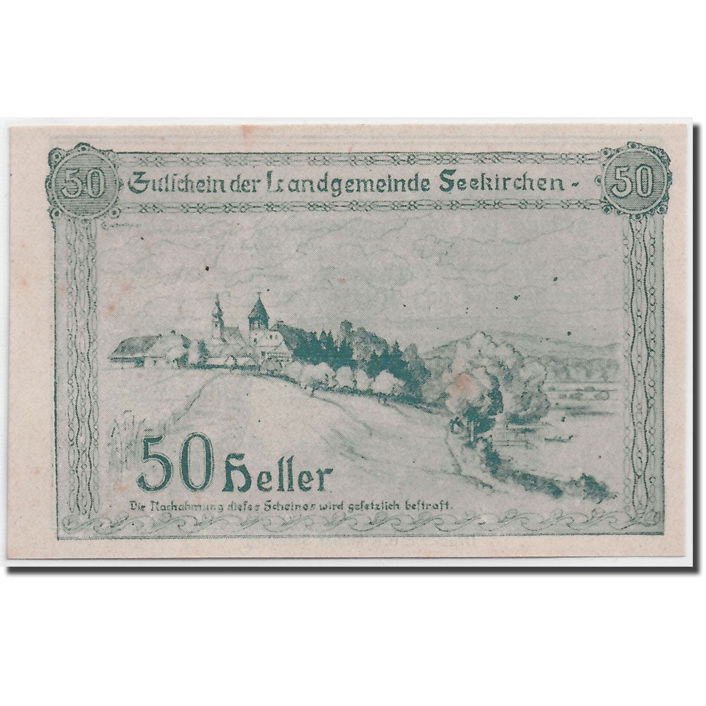 Banconote, Austria, Seekirchen, 50 Heller, paysage, 1920, 1920-06-28, SPL