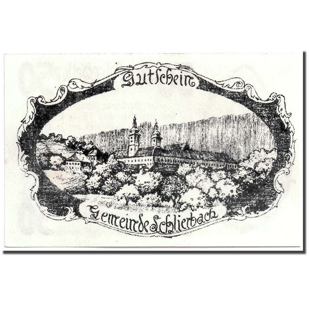 Geldschein, Österreich, Schlierbach O.Ö. Gemeinde, 50 Heller, paysage, 1920