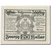 Banknote, Austria, Schörfling am Attersee O.Ö. Marktgemeinde, 20 Heller