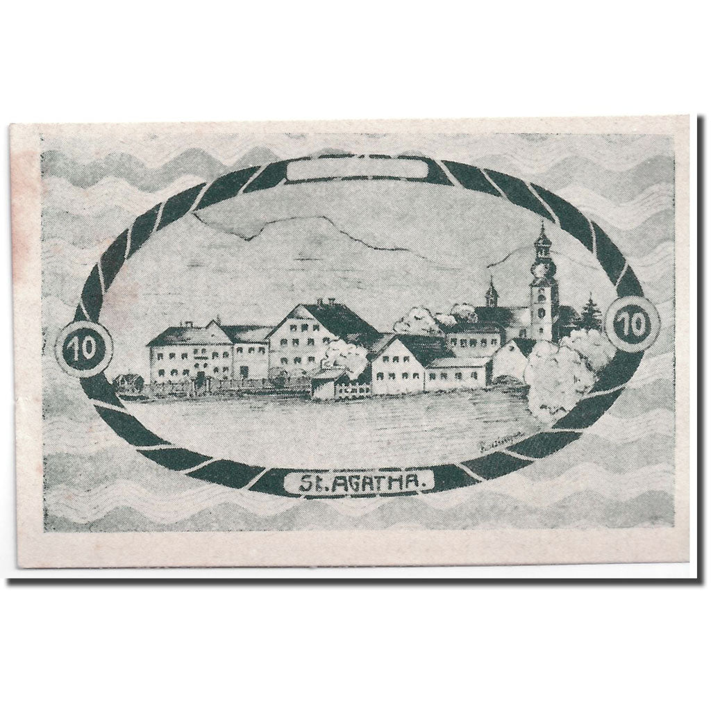 Geldschein, Österreich, St Agatha, 10 Heller, paysage 1, 1920, UNZ-, Mehl:877 I
