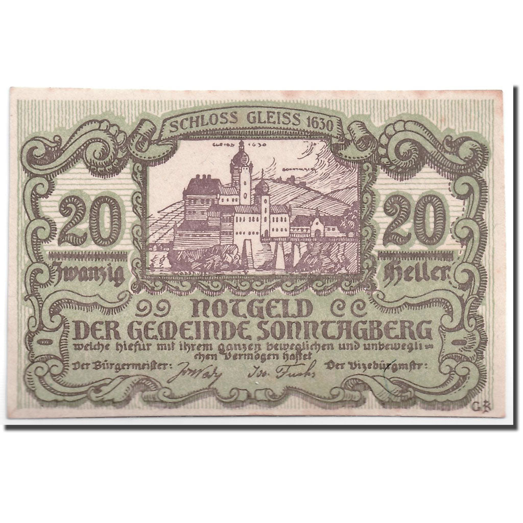 Geldschein, Österreich, Sonntagberg, 20 Heller, paysage, 1920, UNZ-, Mehl:1005