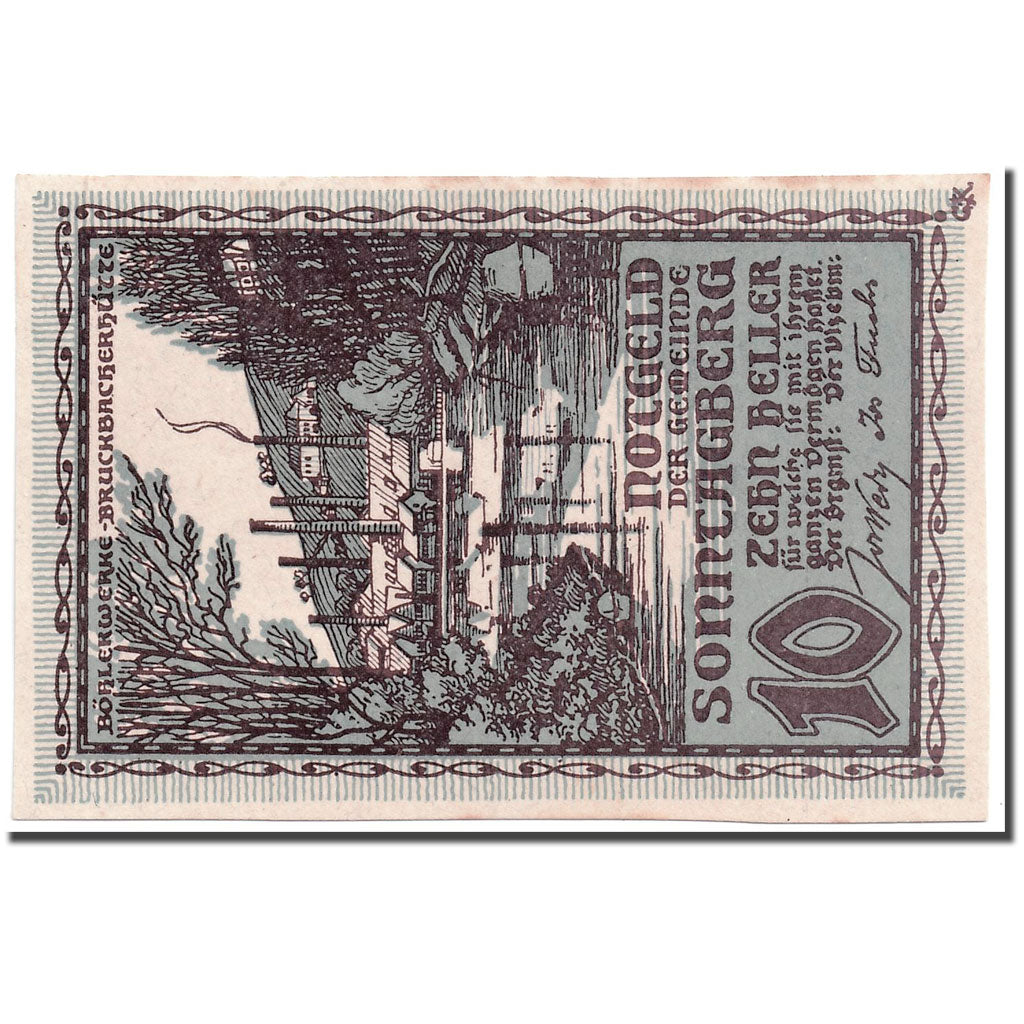 Banknote, Austria, Sonntagberg, 10 Heller, paysage, 1920, UNC(63), Mehl:1005