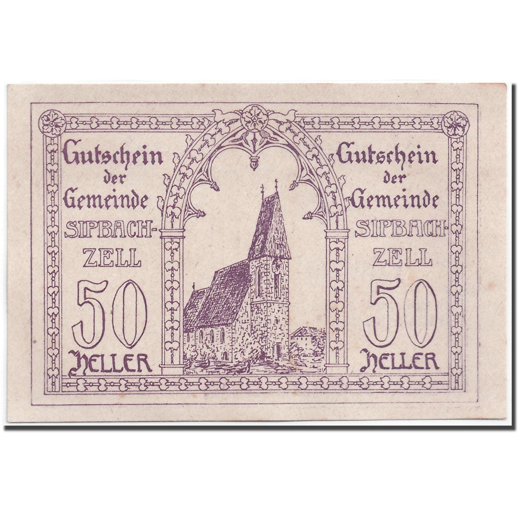 Geldschein, Österreich, Sipbachzell, 50 Heller, graphique, 1920, UNZ-
