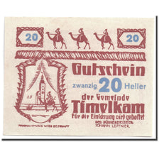 Banknote, Austria, Timelkam, 20 Heller, personnage 1, 1920, 1920-04-01, UNC(63)