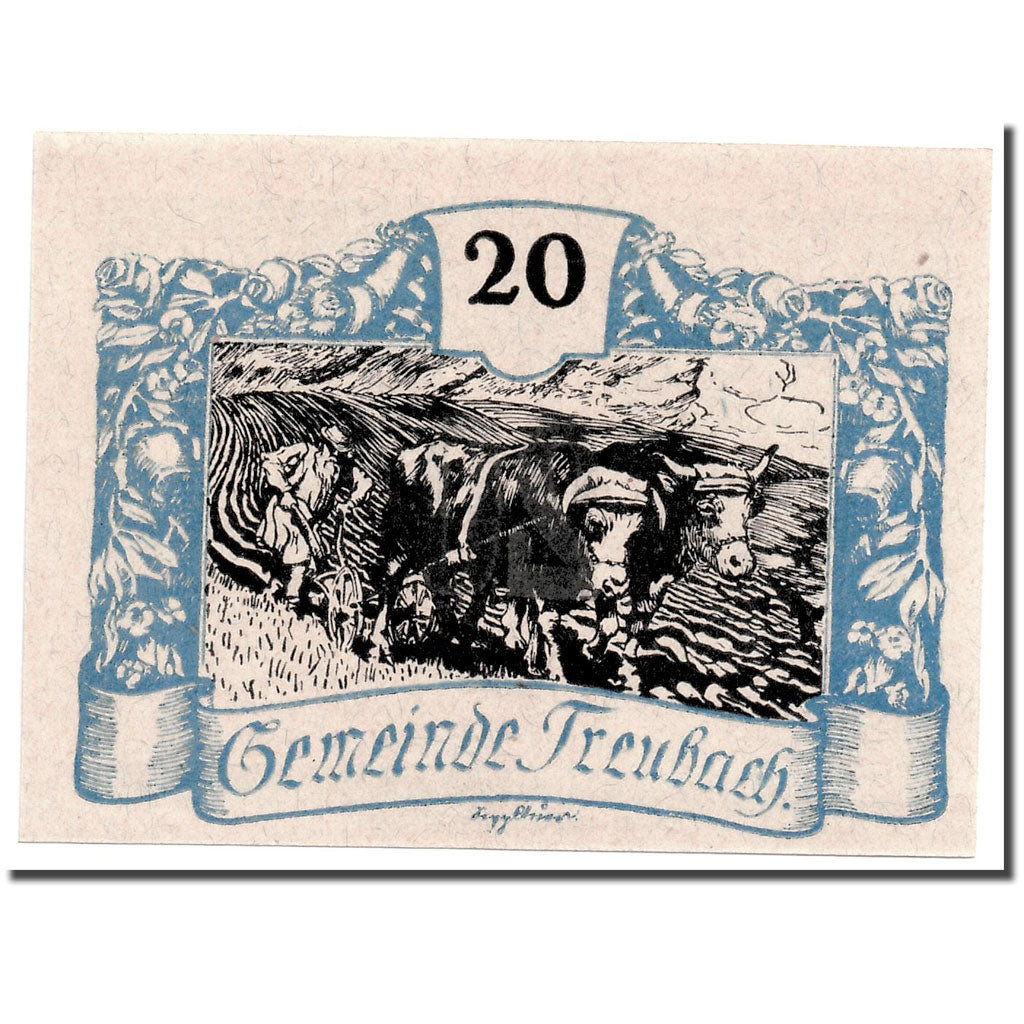 Geldschein, Österreich, Treubach O.Ö. Gemeinde, 20 Heller, agriculteur, 1920