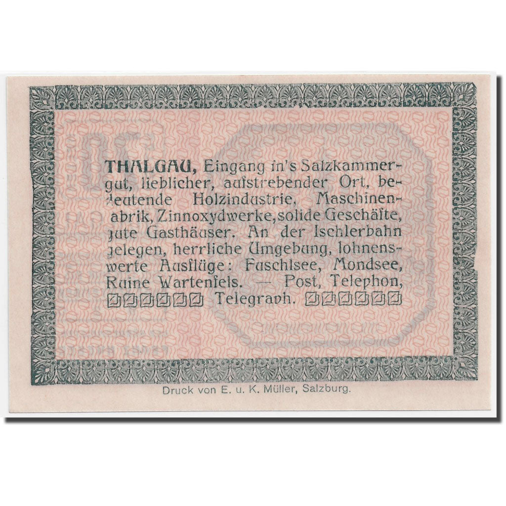 Geldschein, Österreich, Thalgau, 20 Heller, paysage, 1920, UNZ-, Mehl:1065