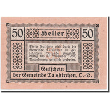 Banknote, Austria, Taiskirchen, 50 Heller, graphique, 1920, 1920-05-15, UNC(63)