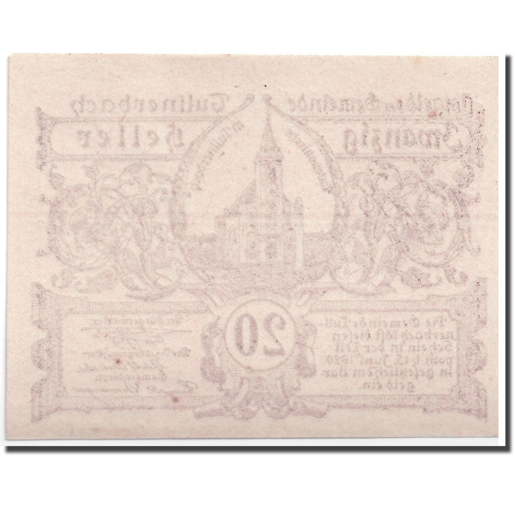 Banknote, Austria, Tullnerbach, 20 Heller, Eglise, 1920, 1920-06-15, UNC(63)
