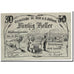 Banknote, Austria, St Veit a.d Gölsen, 50 Heller, personnage, 1920, UNC(63)