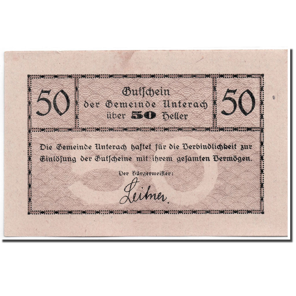 Geldschein, Österreich, Unterach, 50 Heller, paysage, 1920, UNZ-, Mehl:1093
