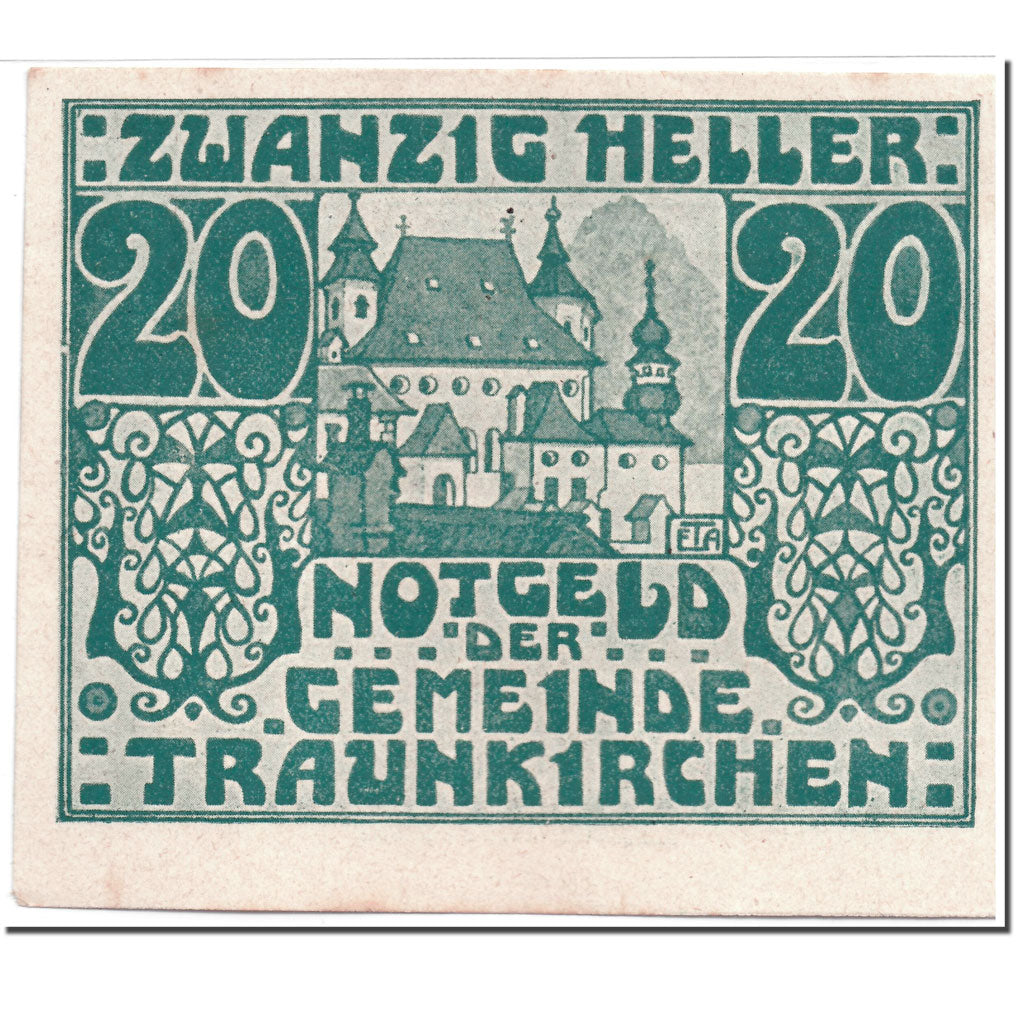 Banknote, Austria, Traunkirchen, 20 Heller, château, 1920, 1920-06-01, UNC(63)