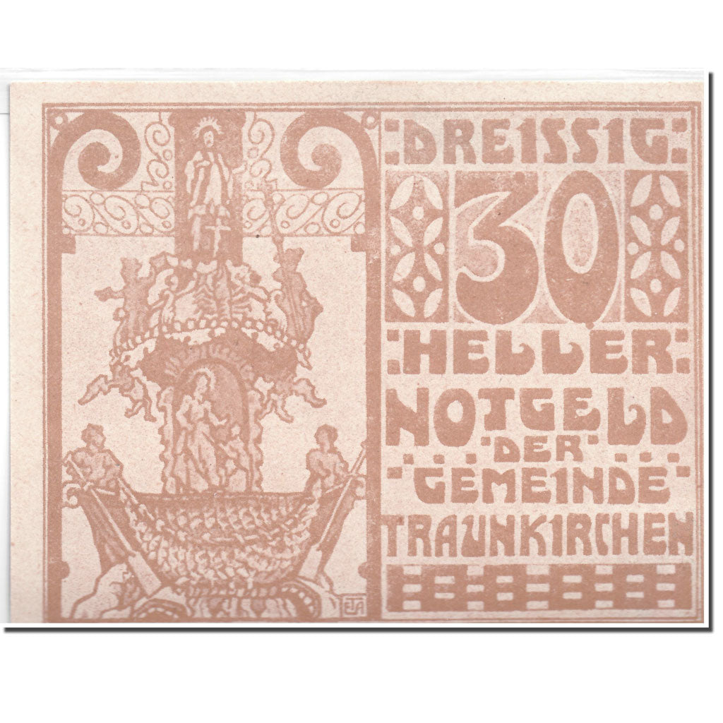 Banknote, Austria, Traunkirchen, 30 Heller, personnage, 1920, 1920-06-01