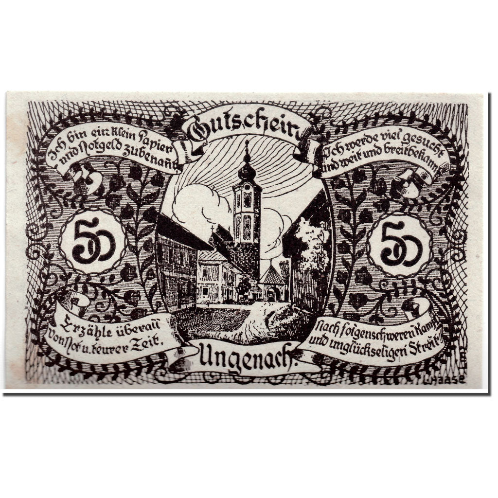 Banknote, Austria, Ungenach, 50 Heller, paysage, 1920, 1920-05-23, UNC(63)