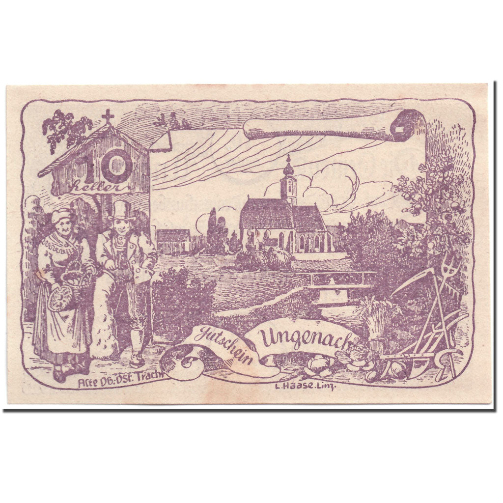 Banknote, Austria, Ungenach, 10 Heller, paysage, 1920, 1920-05-23, UNC(63)