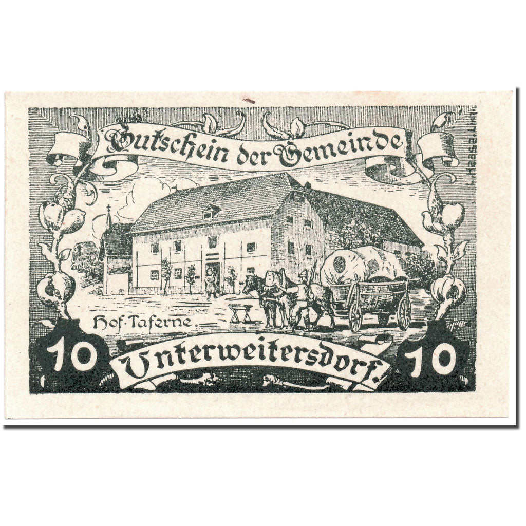 Geldschein, Österreich, Unterweitersdorf, 10 Heller, paysage, 1920, 1920-05-15