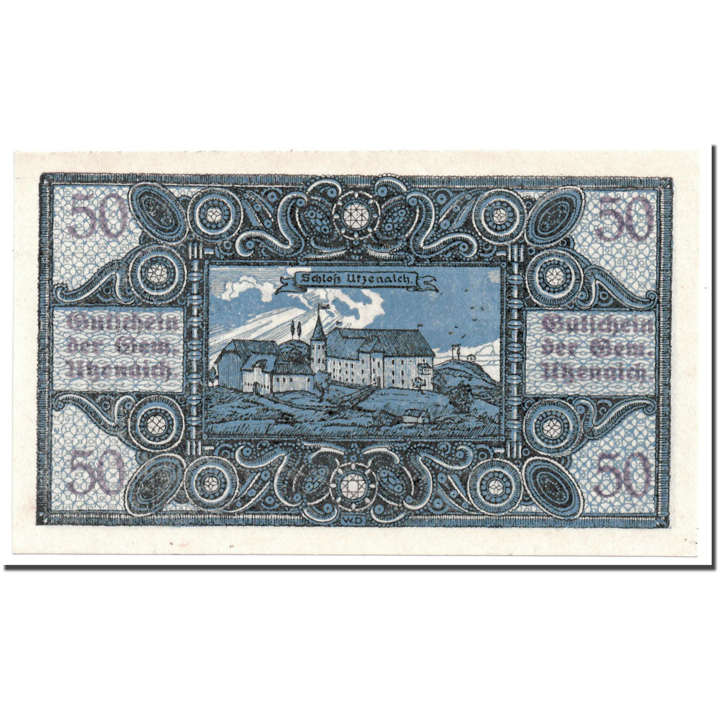 Banknote, Austria, Utzenaich, 50 Heller, paysage, 1920, UNC(63), Mehl:1107
