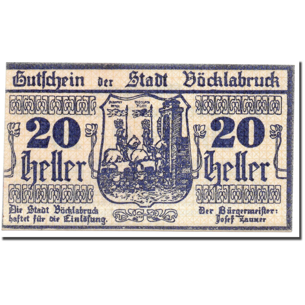 Geldschein, Österreich, Vocklabruck, 20 Heller, cavalier, 1919, 1919-11-29