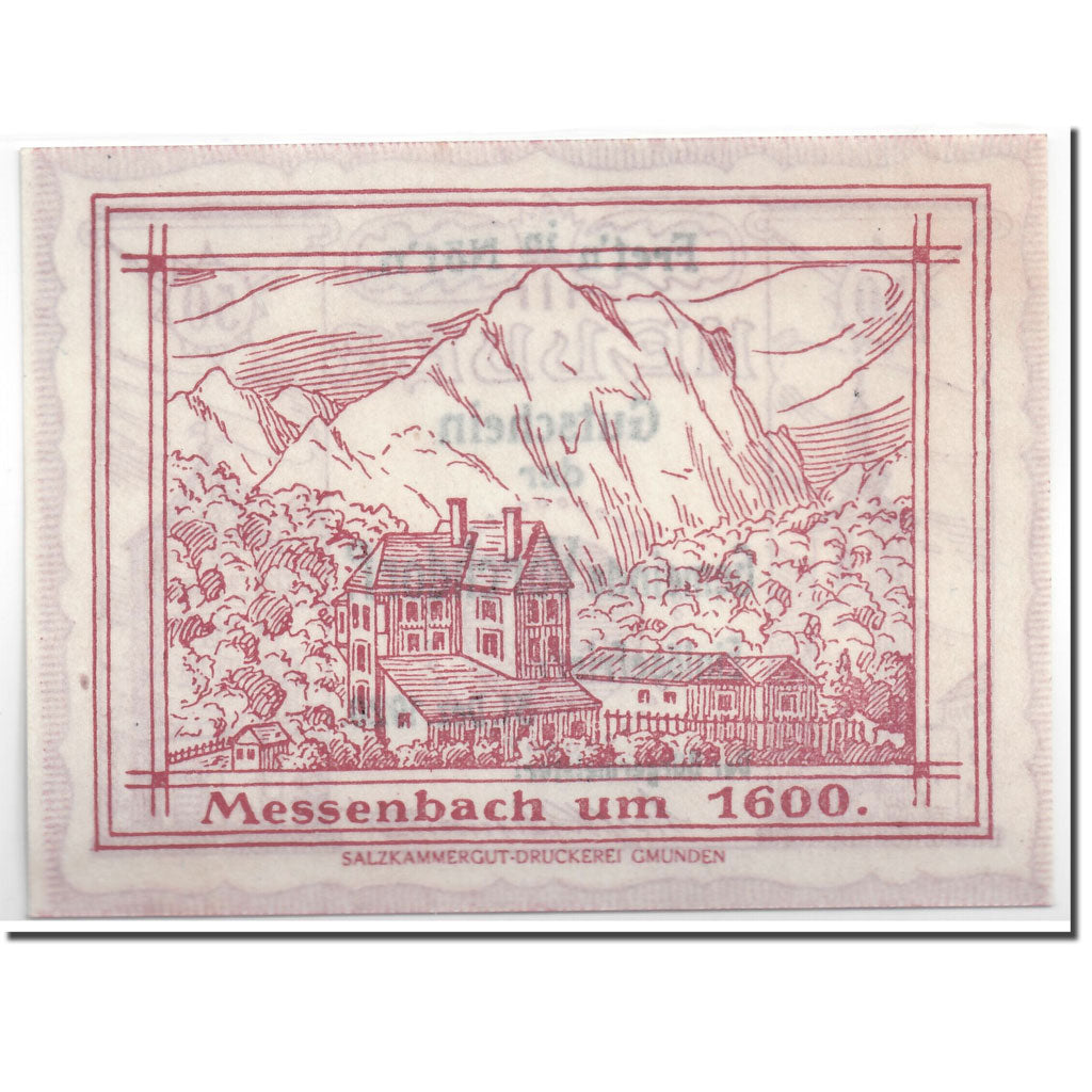 Geldschein, Österreich, Vorchdorf, 50 Heller, paysage, 1920, UNZ-, Mehl:FS