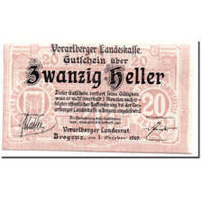 Banknote, Austria, Vorarlberger, 20 Heller, Ecusson, 1919, 1919-10-01, UNC(63)