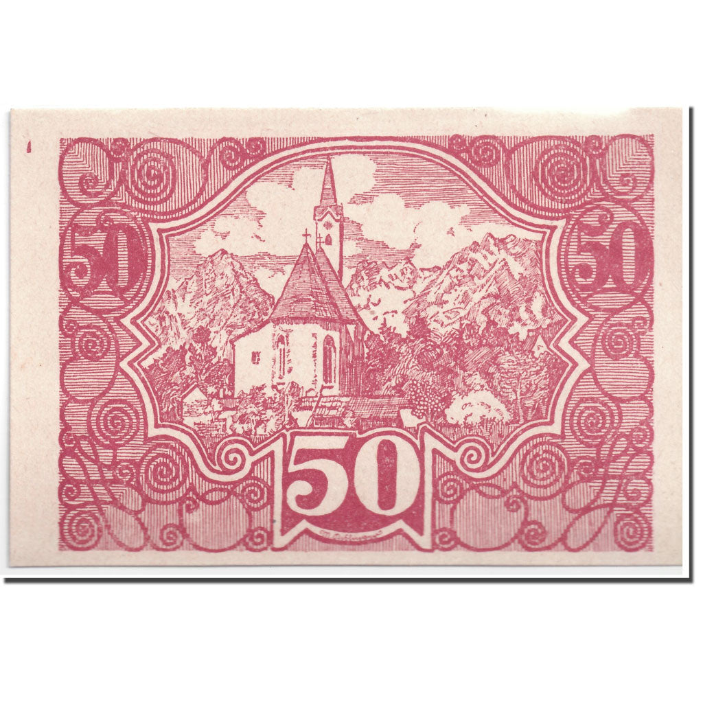 Geldschein, Österreich, Vorderstoder, 50 Heller, Eglise, 1920, 1920-05-30