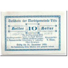 Banknot, Austria, Vitis, 10 Heller, graphique, 1920, Undated, UNC(63), Mehl:1115