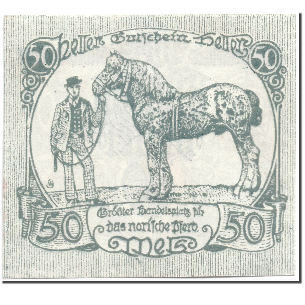 Banknote, Austria, Wels, 50 Heller, chevalier 1, 1920, 1920-06-30, UNC(63)