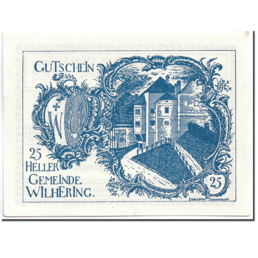 Banconote, Austria, Wilhering, 25 Heller, Eglise, 1920, 1920-04-25, SPL, Mehl:FS