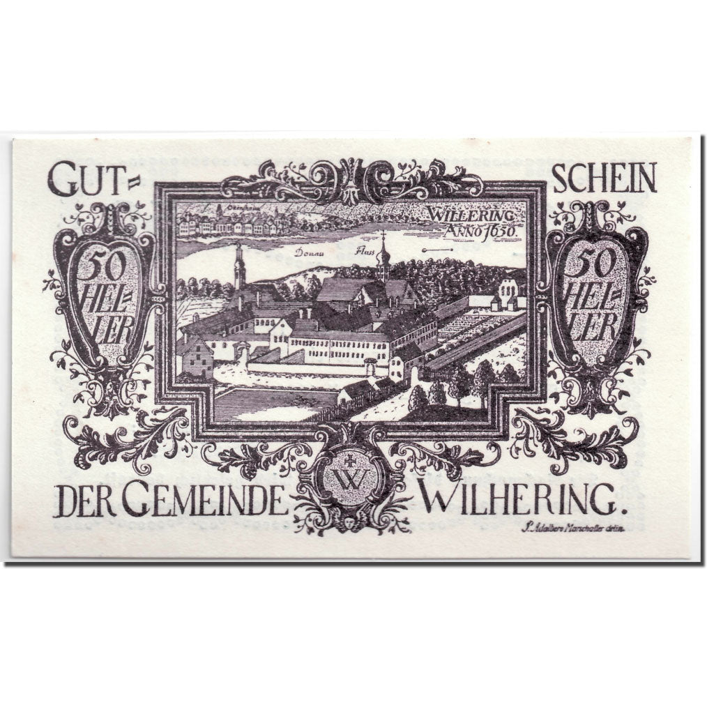 Banknote, Austria, Wilhering, 50 Heller, paysage, 1920, 1920-04-25, UNC(63)